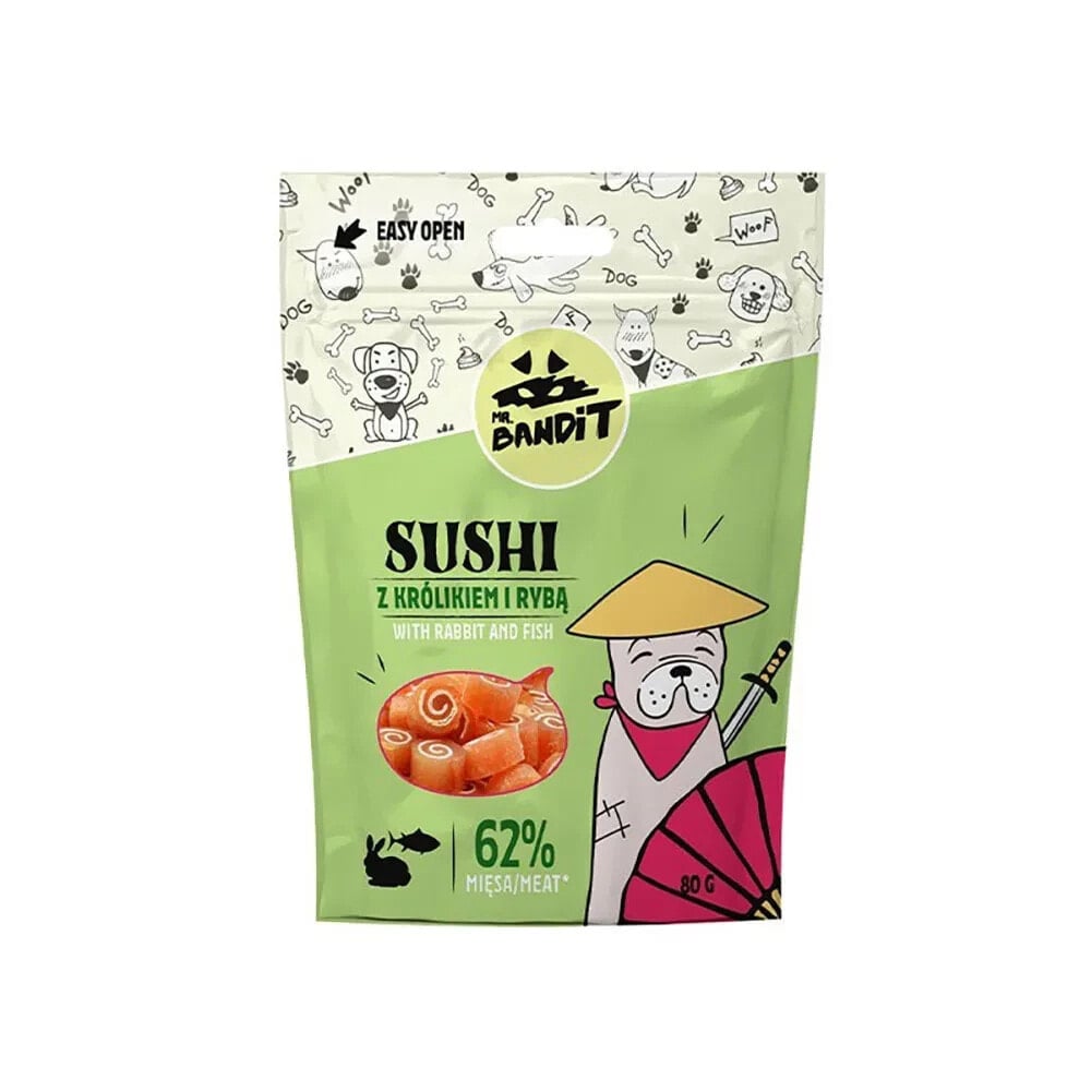 VET EXPERT MR. BANDIT SUSHI with Rabbit and Fish dog treat 80g