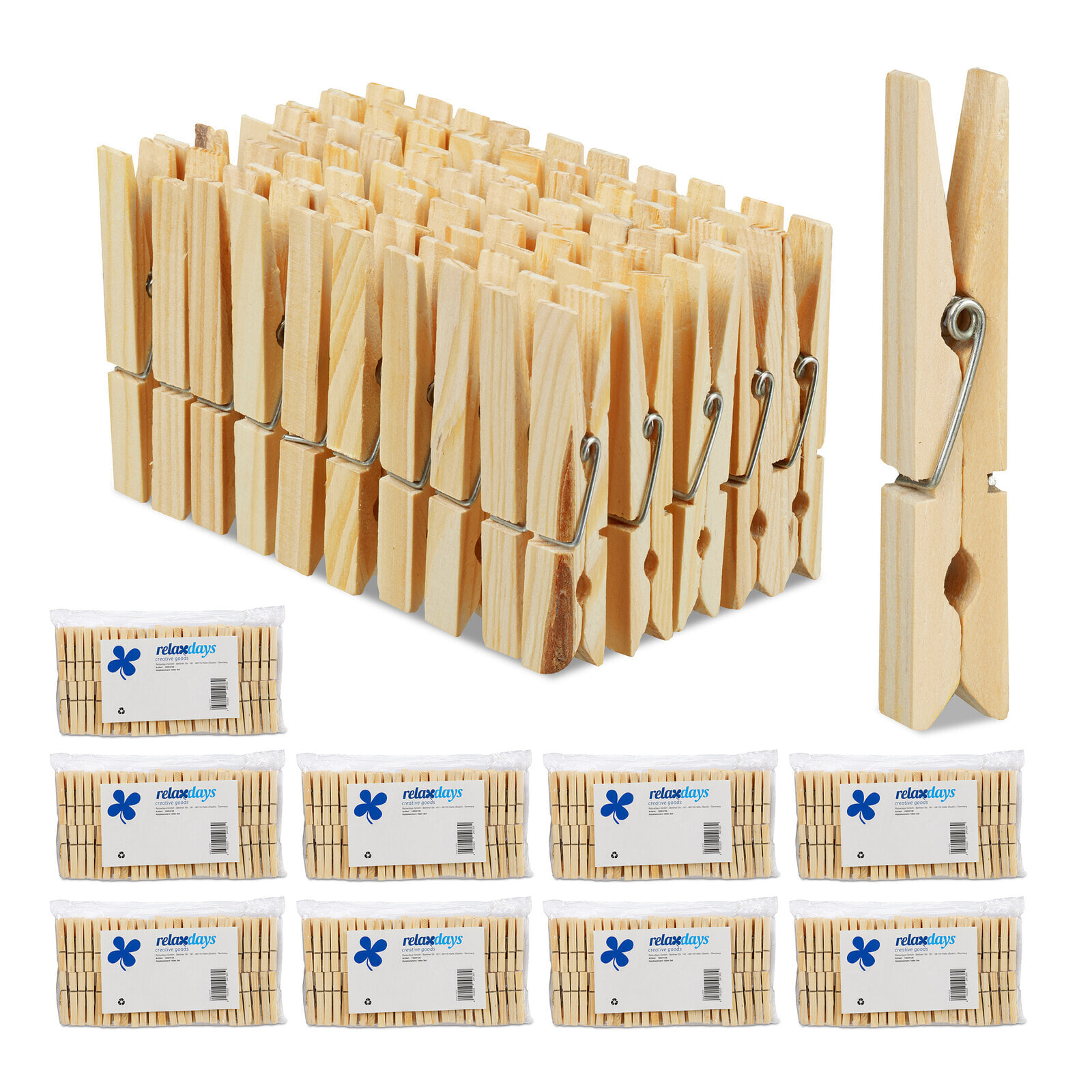 Wäscheklammern Holz 100er Set