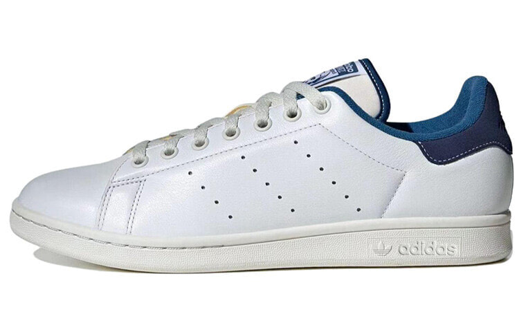 adidas originals StanSmith 舒适百搭 耐磨轻便 低帮 板鞋 男款 白蓝 / Мужские кроссовки adidas Stan Smith Shoes (Белые)