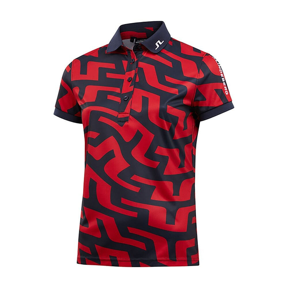 J.LINDEBERG Tour Tech Print Woman Short Sleeve Polo