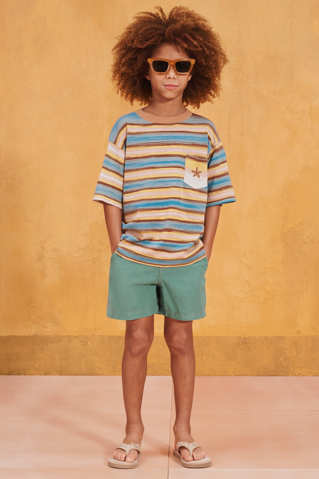 Topstitching linen blend bermuda shorts - limited edition