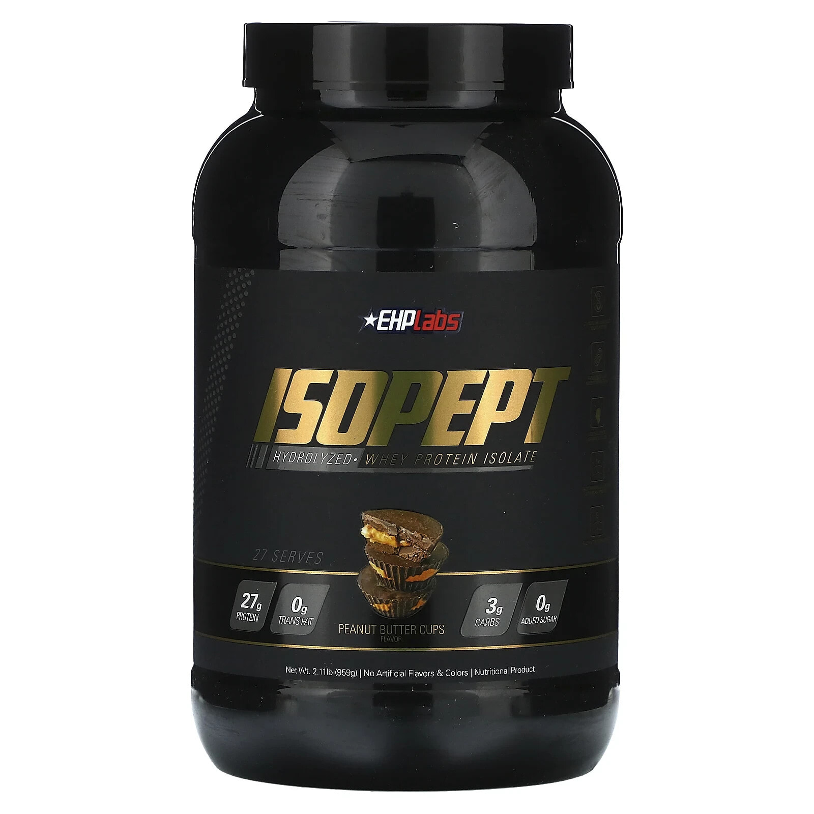 IsoPept, Hydrolyzed Whey Protein Isolate, Peanut Butter Cups , 2.11 lb (959 g)