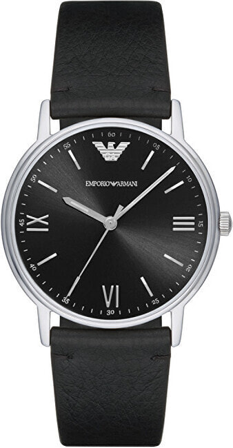 Мужские наручные часы с черным силиконовым ремешком Emporio Armani Kappa AR11013