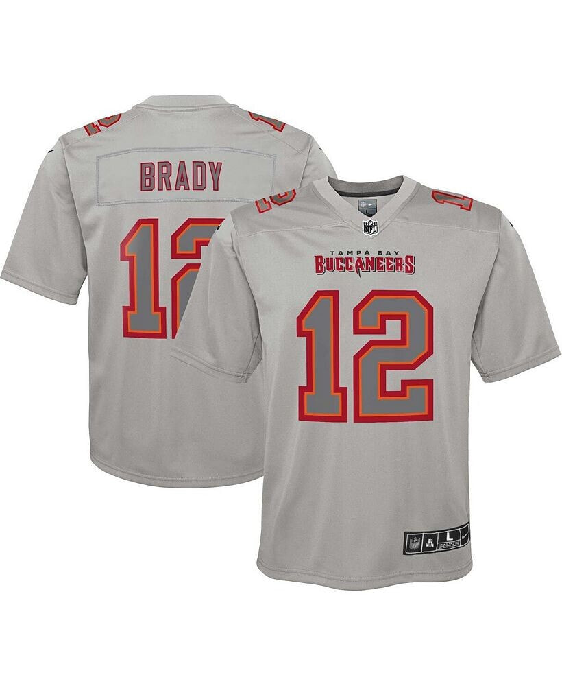 Nike youth Boys Tom Brady Gray Tampa Bay Buccaneers Atmosphere Game Jersey