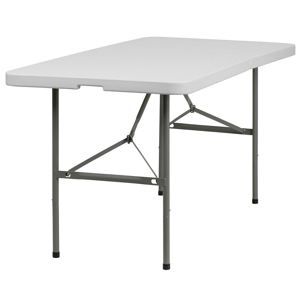 Flash Furniture 30''W X 60''L Bi-Fold Granite White Plastic Folding Table
