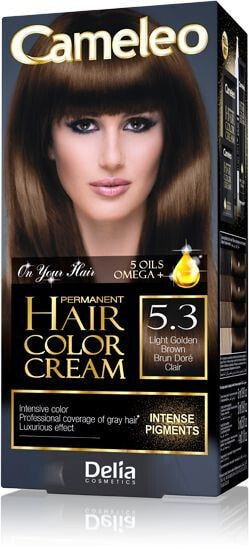 Delia Cameleo Hair Color Cream No. 5.3 Масляная крем-краска для волос с омега,  оттенок светло-каштановый золотистый
