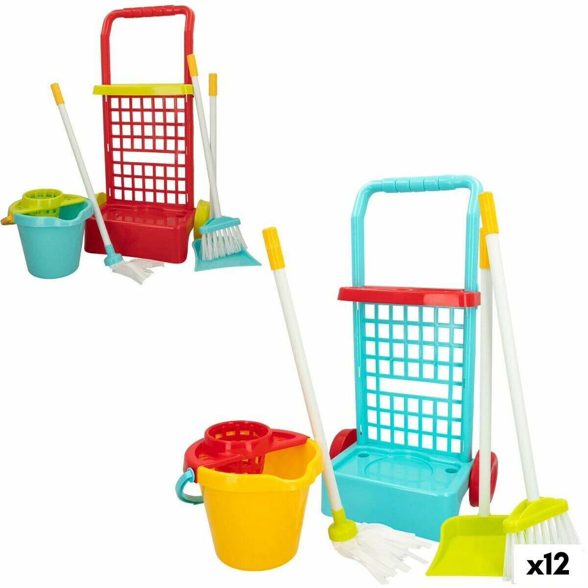 Cleaning Trolley with Accessories Colorbaby Toy 5 Pieces 30,5 x 55,5 x 19,5 cm (12 Units)