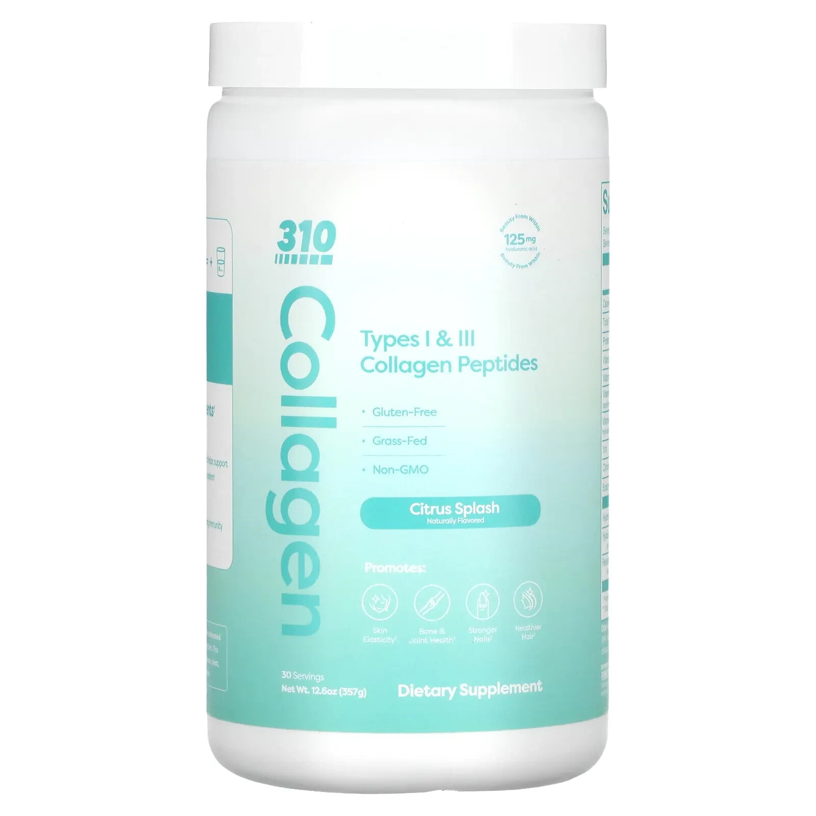 310 Nutrition, Collagen, пептиды коллагена типа I и III, розовый лимонад, 372 г (13,1 унции)