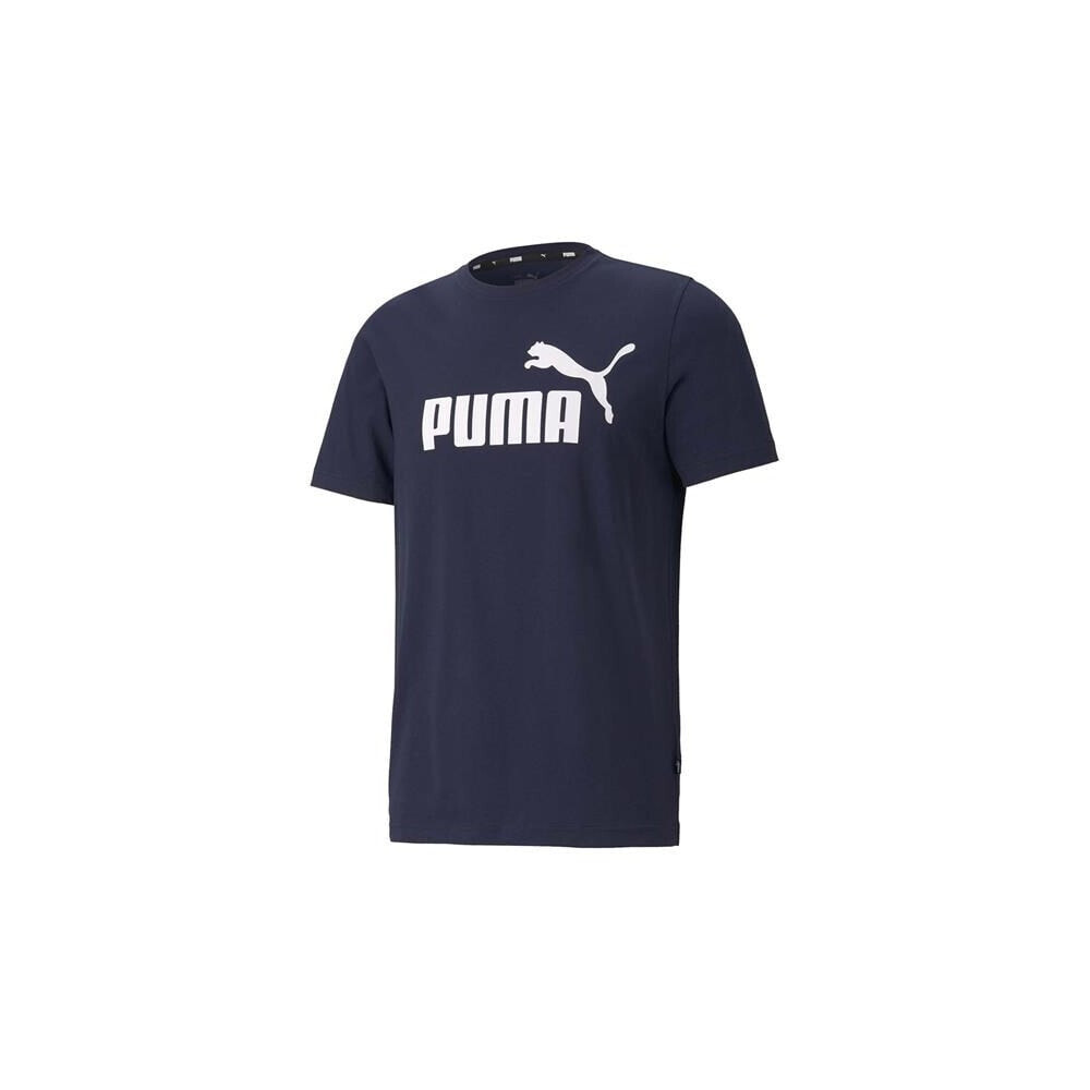 Мужская спортивная футболка синяя с логотипом Puma Ess Logo Tee