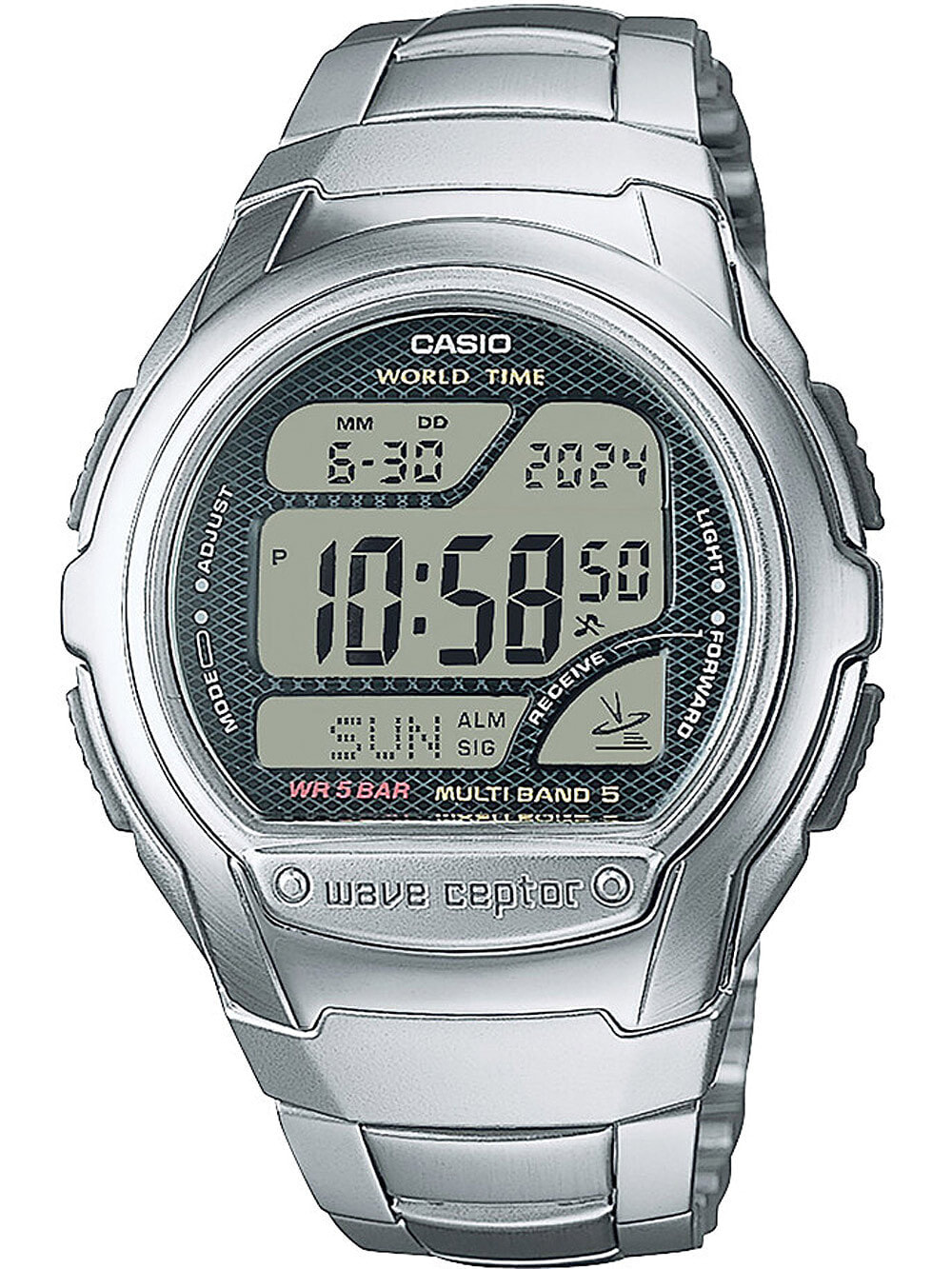 Качественные недорогие часы мужские Casio WV-58RD-1AEF Collection Funkuhr 44mm 5ATM