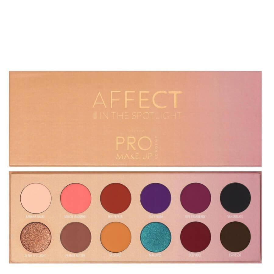 Affect Pro Make Up In The Spotlight Палетка высокопигментированных теней для век 12 оттенков, 24 г