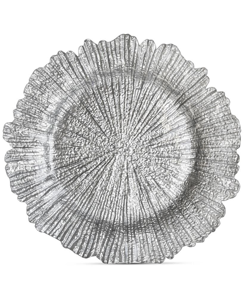 American Atelier jay Import Glass Silver-Tone Reef Charger Plate