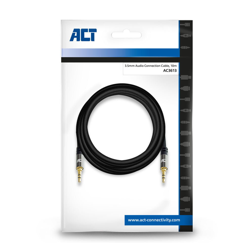 ACT AC3613 аудио кабель 10 m 3,5 мм Черный