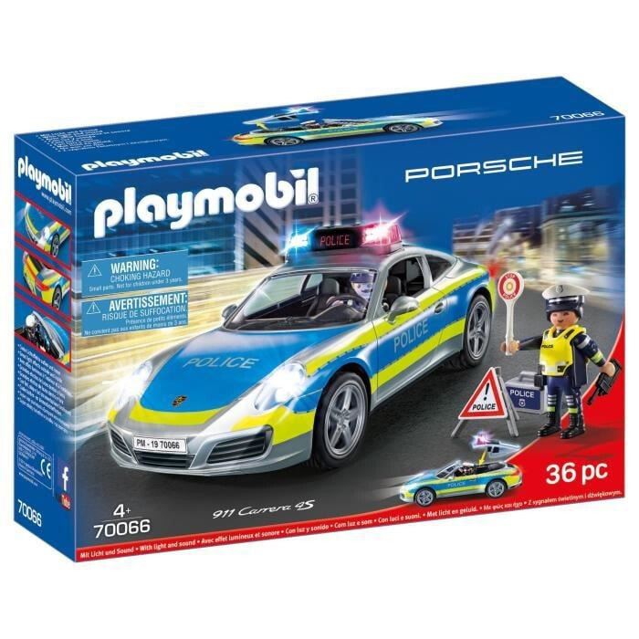 Игровой набор с элементами конструктора Playmobil City Action 70066, Porsche 911 Carrera 4S Полиция