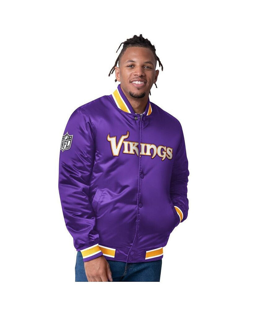 Starter men's Purple/Gold Minnesota Vikings Closer Reversible Satin Full-Snap Jacket