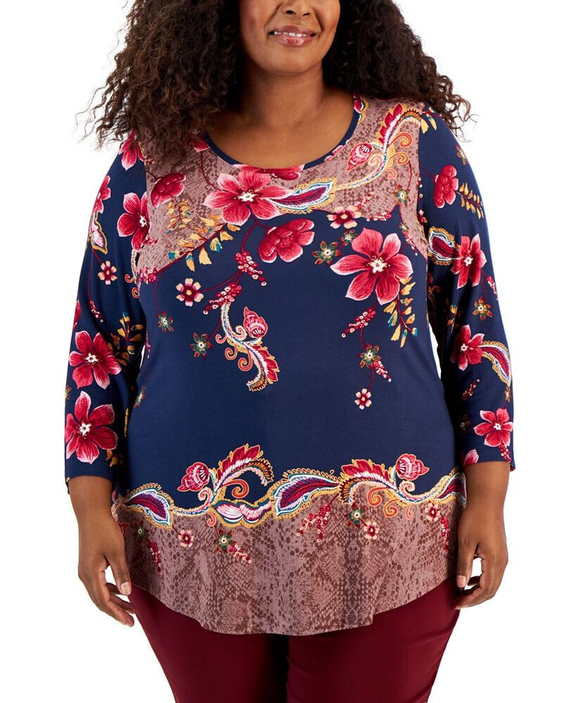 JM Collection 3/4 Sleeve Womens Tops - Macy's