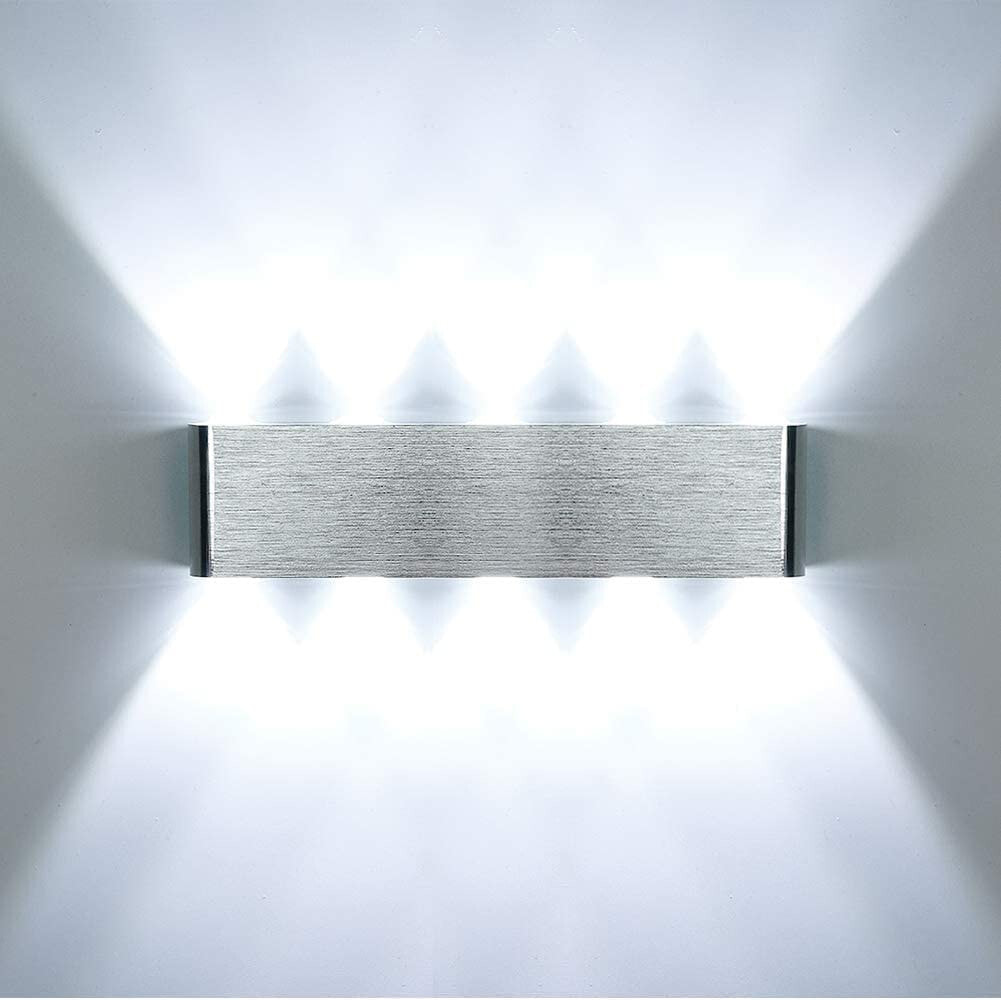 HAWEE Modern LED Wall Light Внутренний настенный светильник LED Up Down из алюминия для спальни, прихожей, гостиной, лестницы, KTV, 10 Вт, белый [Класс энергопотребления A +]