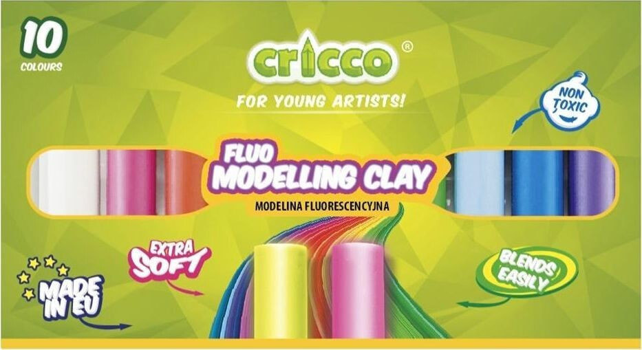 Пластилин или масса для лепки для детей Cricco Modelina fluorescencyjna 10 kolorów