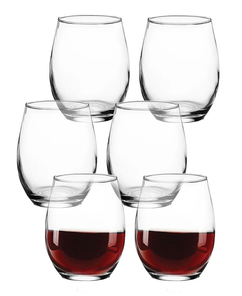 Circleware set of 6 18.5 oz Stemless Wine Glasses