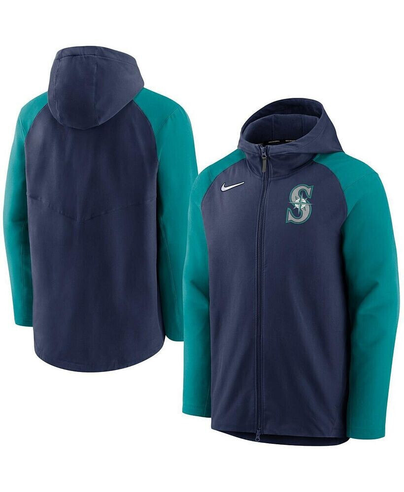 Men's Navy, Aqua Seattle Mariners Authentic Collection Full-Zip Hoodie Performance Jacket