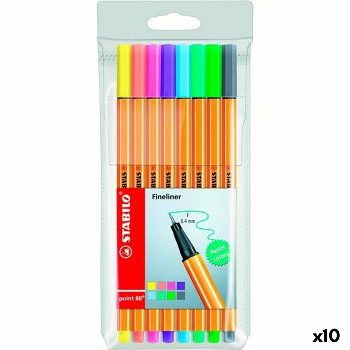 Set of Felt Tip Pens Stabilo Point 88 Multicolour (10 Units)