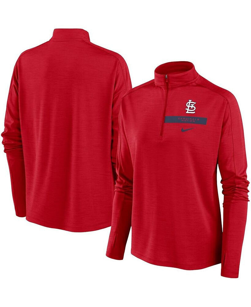 Nike women's Red St. Louis Cardinals Primetime Local Touch Pacer Quarter-Zip Top