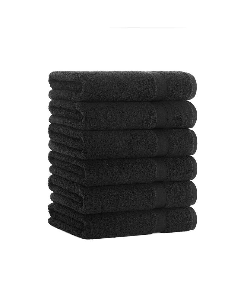 Arkwright Home true Color Bath Towels (6 Pack), Solid Color Options, 25x52 in., 100% Soft Cotton
