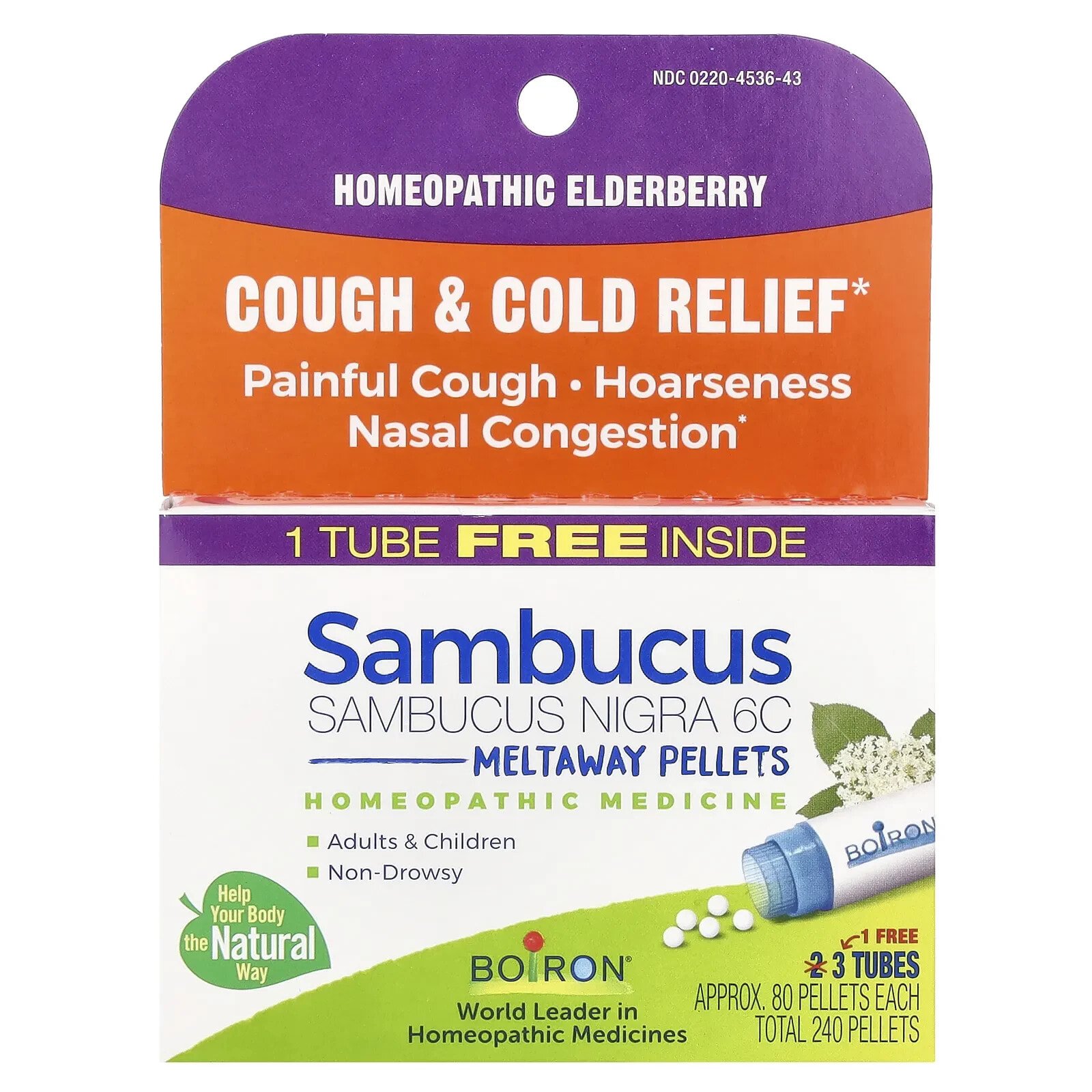 Sambucus Nigra, Meltaway Pellets, 6C, Cough & Cold Relief, Approx. 80 Pellets