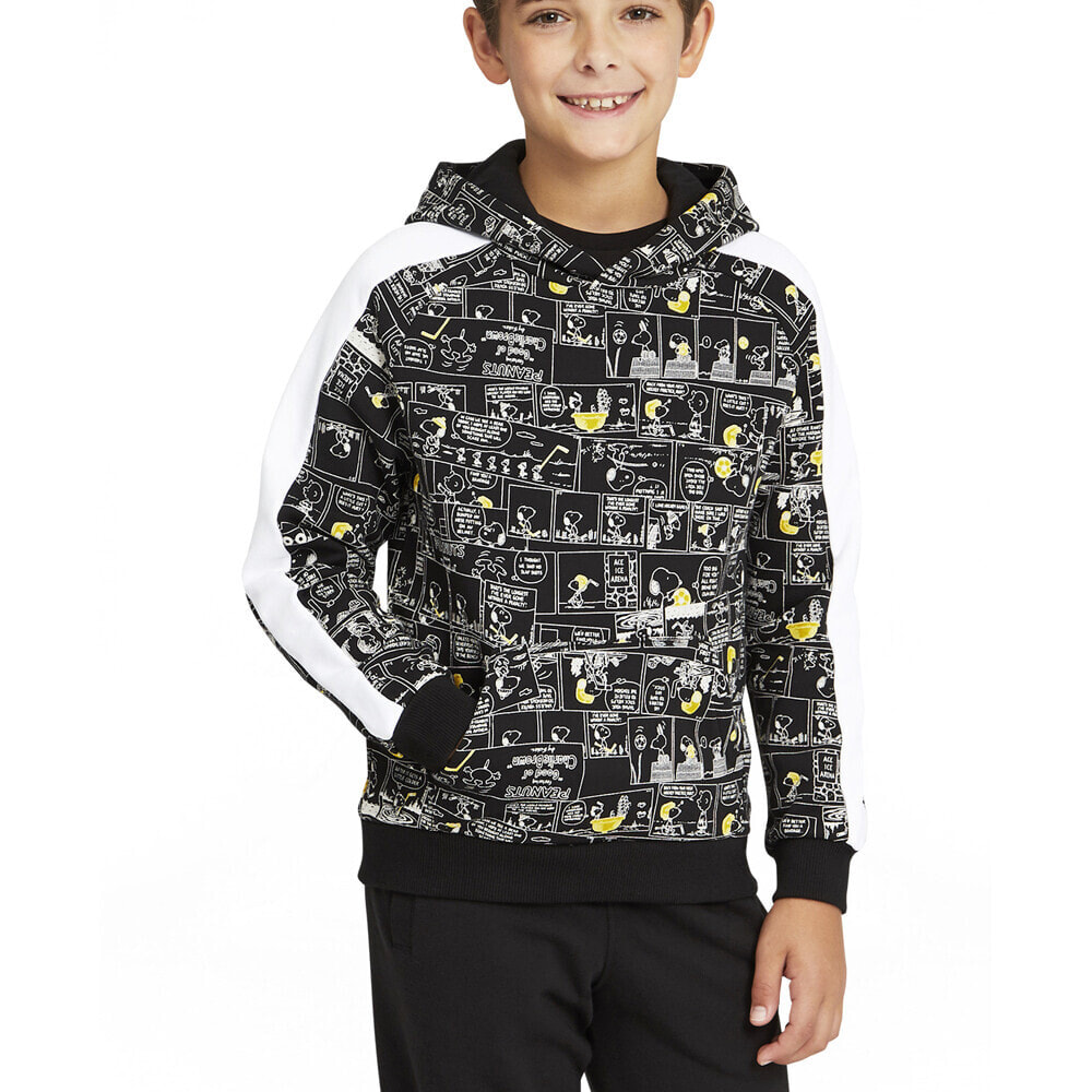Puma Peanuts X T7 Aop Pullover Hoodie Infant Boys Black Casual Outerwear 531818-