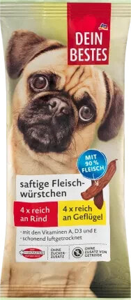 Snack für Hunde, saftige Würstchen, 60 g