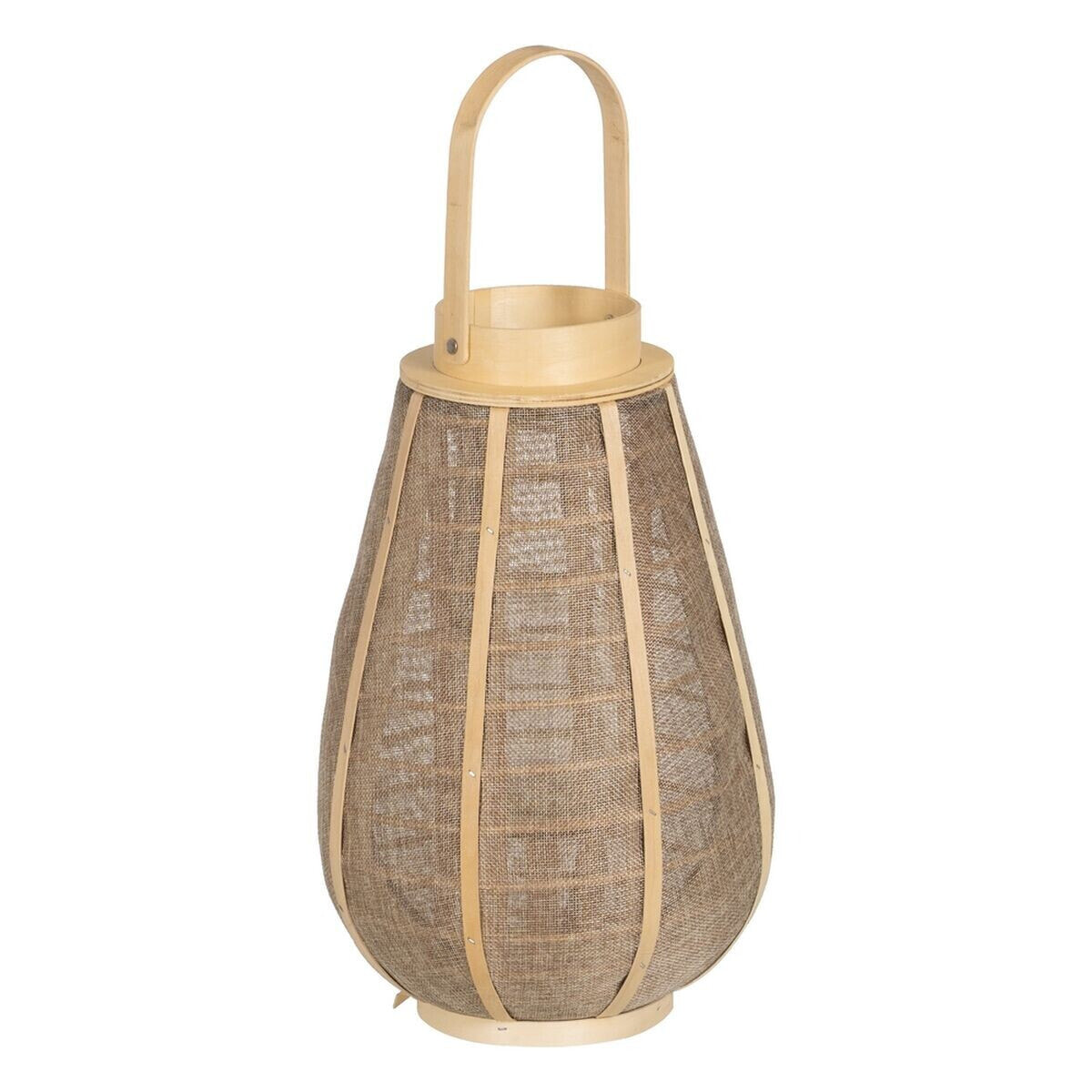 Lantern Candleholder Lantern Beige Natural Jute Crystal 26 x 26 x 41 cm