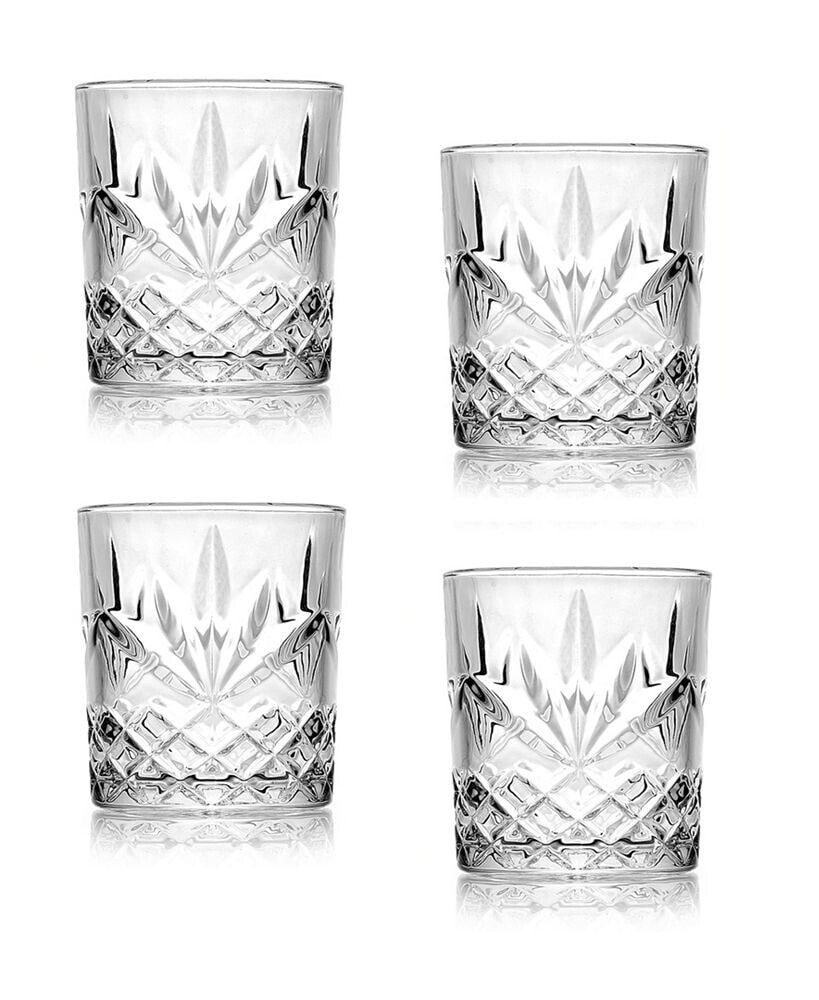 Godinger traditional Cut 10 Oz Double Old Fashioned Glasses Set, 4 Pieces