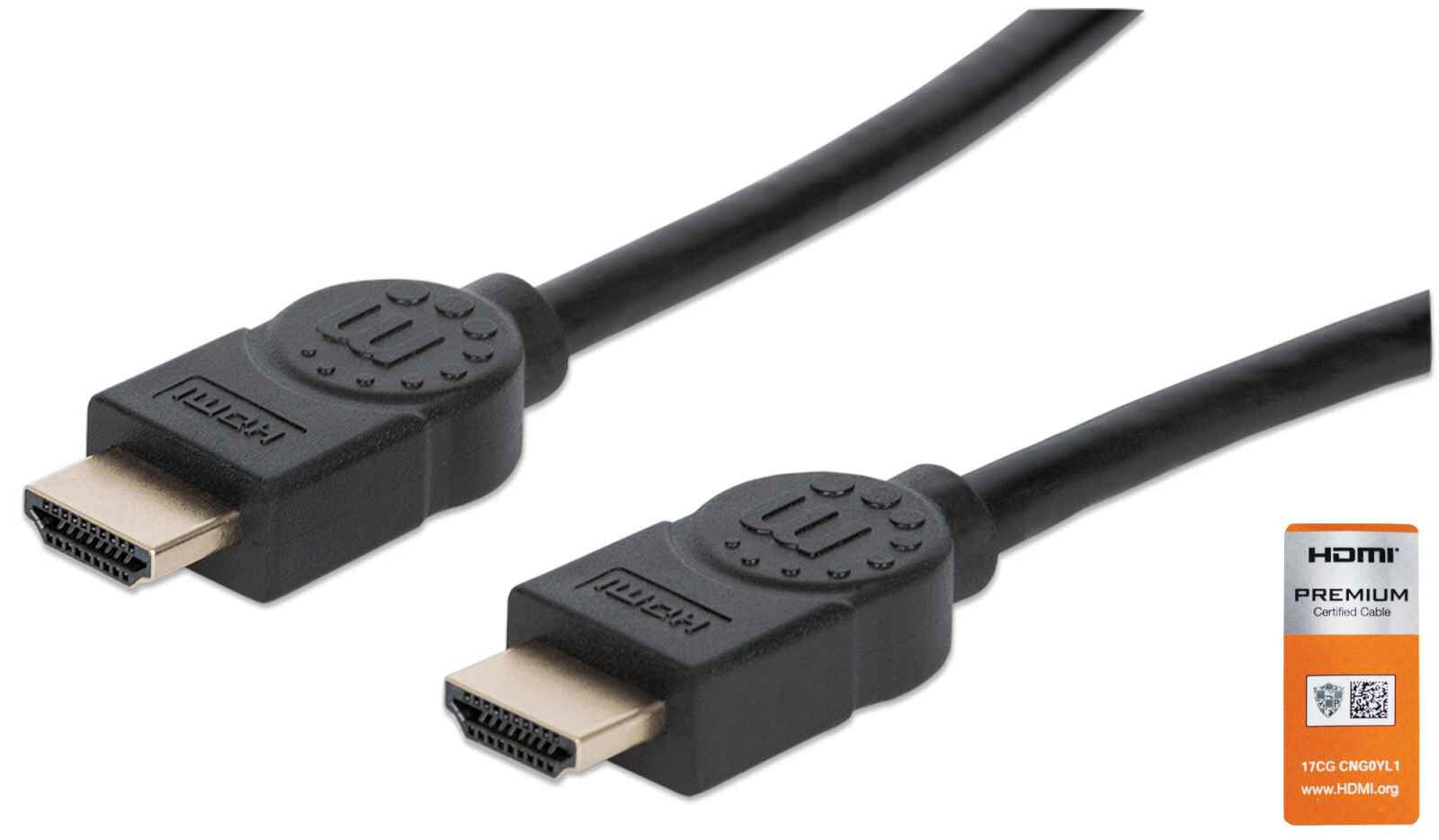 Manhattan 354837 HDMI кабель 1 m HDMI Тип A (Стандарт) Черный