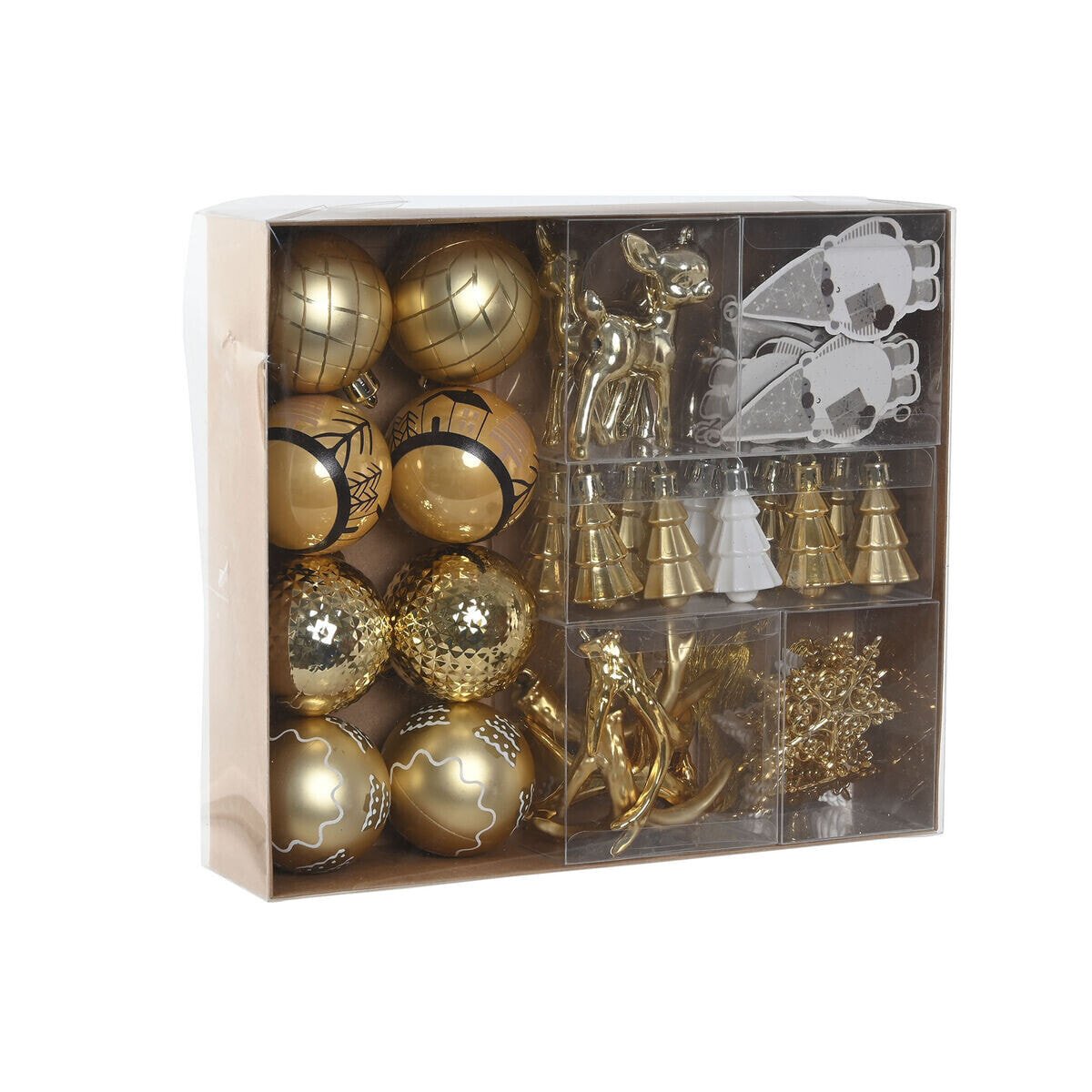 Christmas Baubles Home ESPRIT Golden Polyethylene 28 x 6 x 24 cm (55 Pieces)