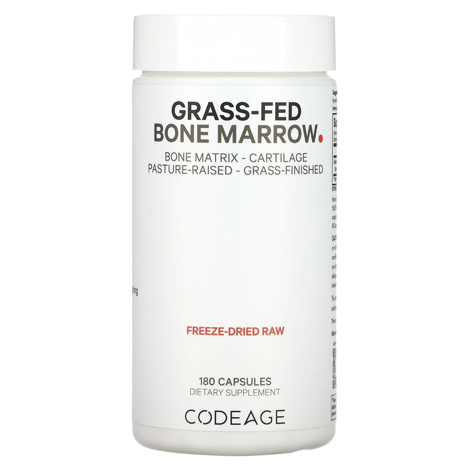 CodeAge, Grass-Fed, костный мозг животных, выращенных на пастбище, 180 капсул