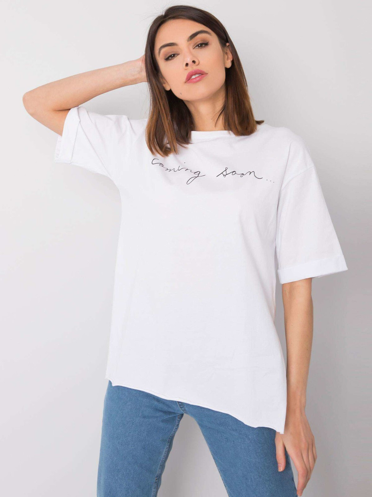 Женская футболка свободного кроя белая Factory Price