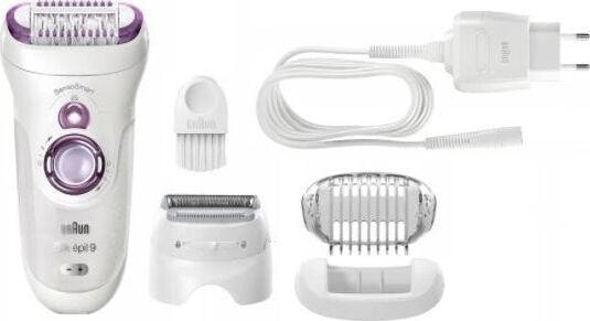 Эпилятор Braun Silk-epil 9-710 + Насадка для бритья Белый / Фиолетовый