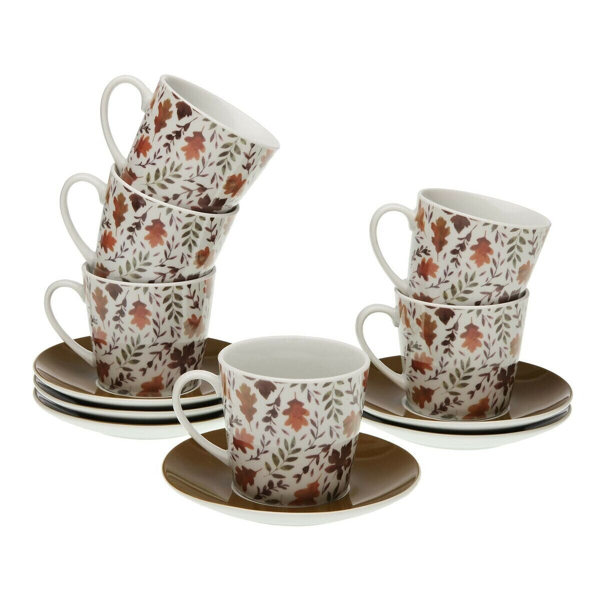 Set of Mugs with Saucers Versa Aia Porcelain 9 x 14 x 14 cm 10,5 x 8 x 6 cm 14 x 14 x 2 cm