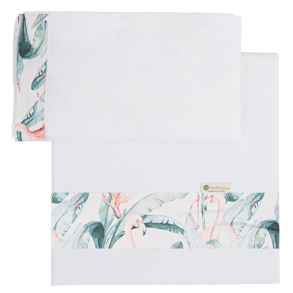 BIMBIDREAMS Flamingo 3 Pieces Set Sheets For Maxi 80X140 Cm