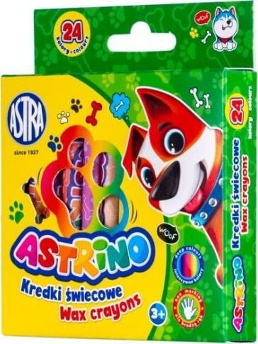 Набор цветных карандашей для рисования Astra TARGI Kredki świecowe Astrino 24 kolory 8mm Astra TARGI