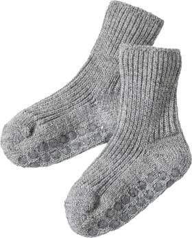 ABS Socken aus Bio-Wolle, grau, Gr. 23/26, 1 St