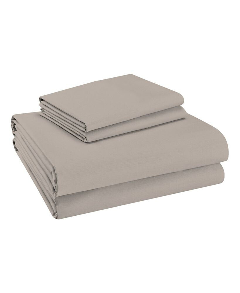 Purity Home solid 400 Thread Count Sateen Twin Sheet Set, 3 Pieces