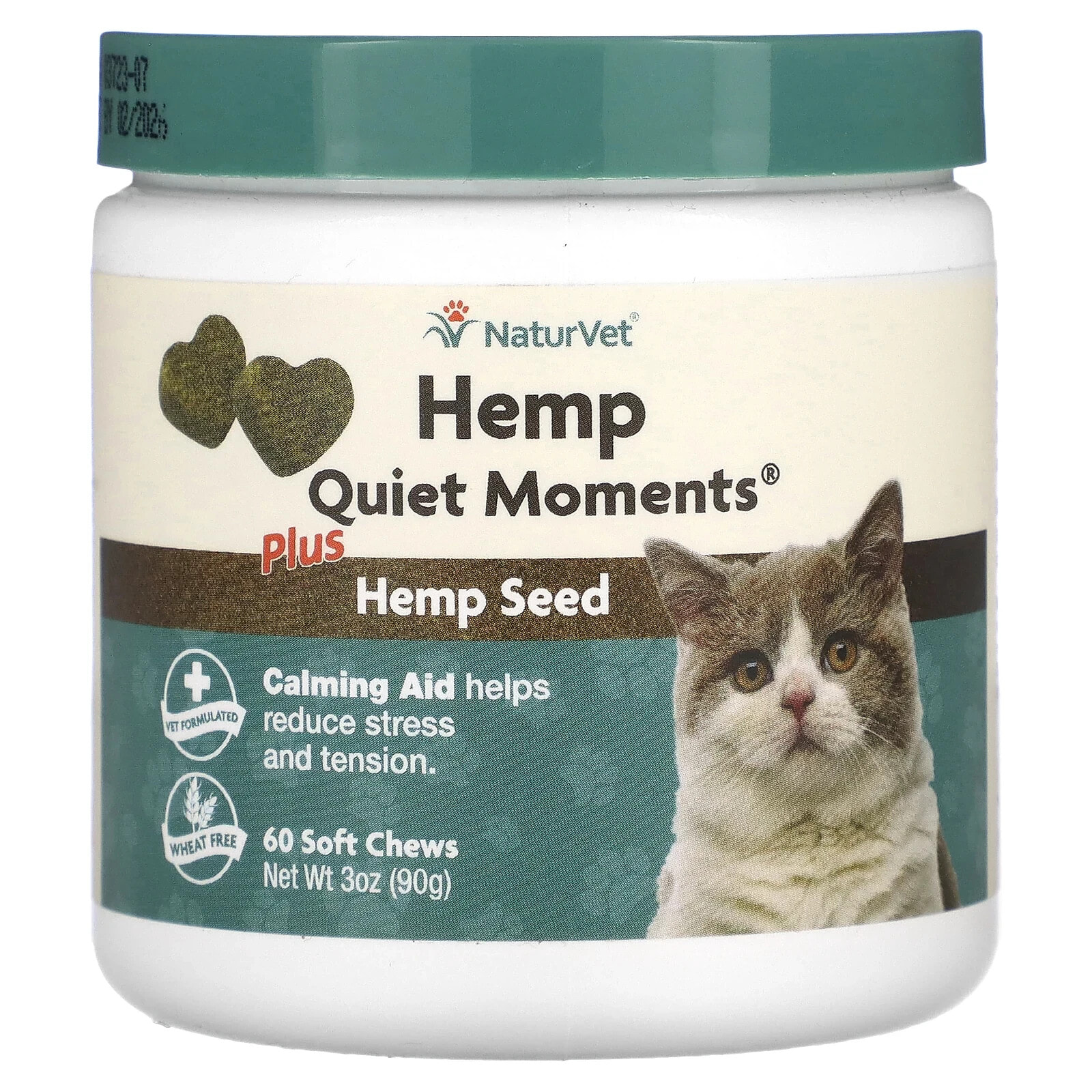Hemp Quiet Moments Plus Hemp Seed, For Cats, 60 Soft Chews, 3 oz (90 g)