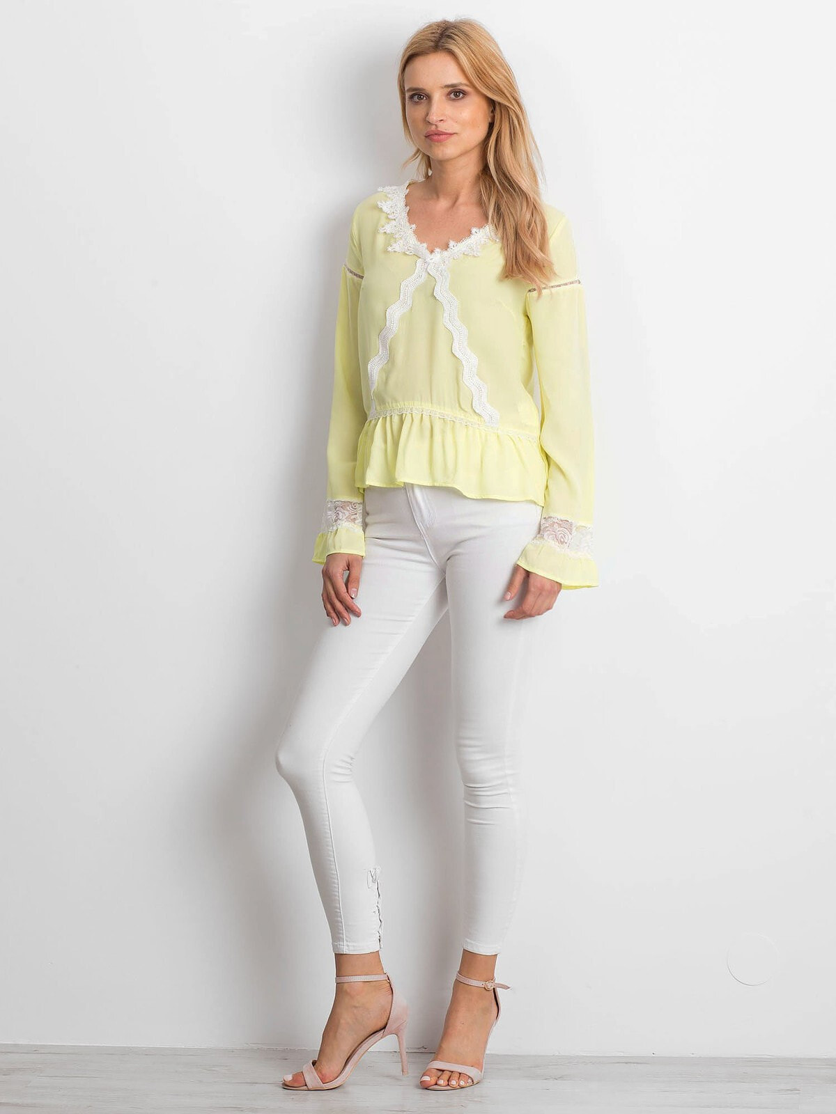 Женская блузка с длинным рукавом желтая Factory Price
