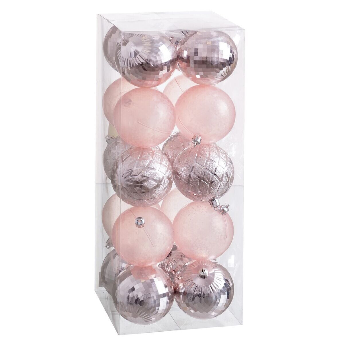 Christmas Baubles Pink 8 x 8 x 8 cm (20 Units)