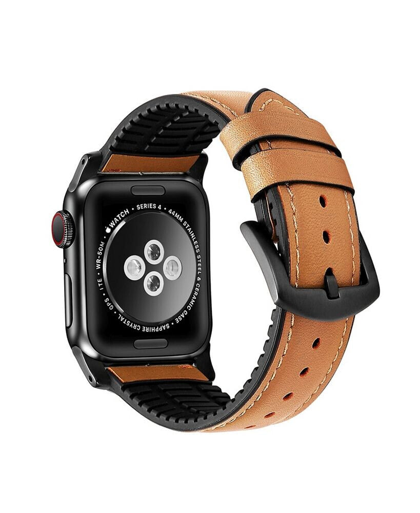 Posh Tech men's and Women's Genuine Leather Band for Apple Watch 42mm