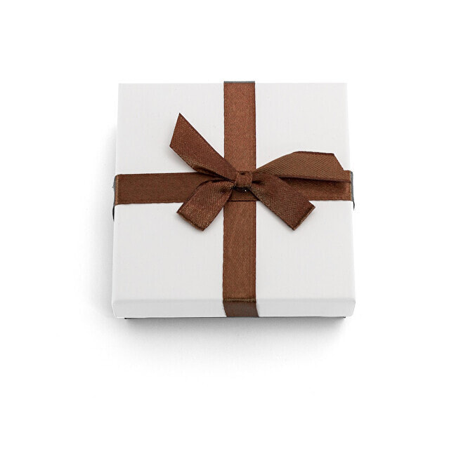 White gift box with brown ribbon KP9-9