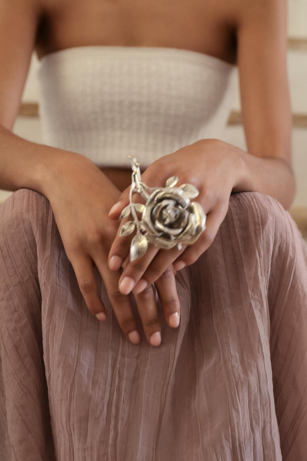 Maxi ring with rose