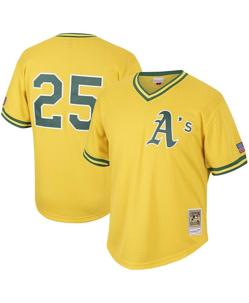 Mitchell & Ness men's Mark McGwire Gold Oakland Athletics Cooperstown Collection Mesh Batting Practice Jersey
