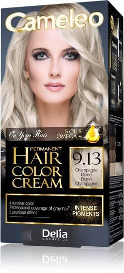 Delia Cameleo Hair Color Cream No. 9.13  Масляная крем-краска для волос с омега,  оттенок шампанский блонд